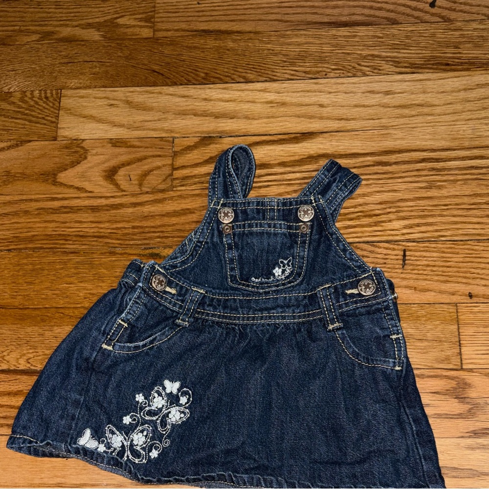 Charming Kids Denim Dress with Floral Details